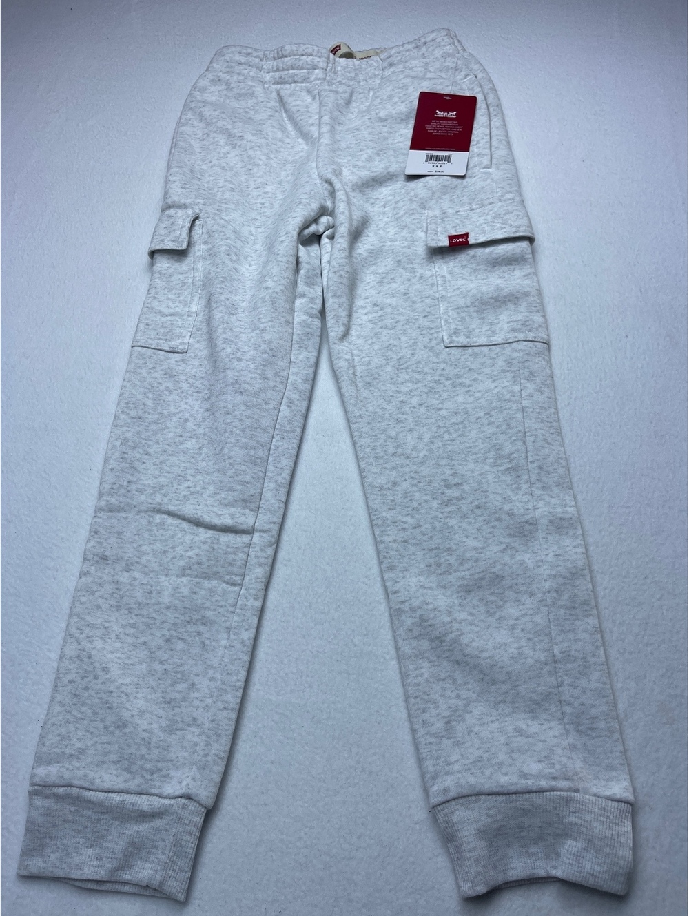 Levi's White Cargo Sweatpants with Pockets, Size M